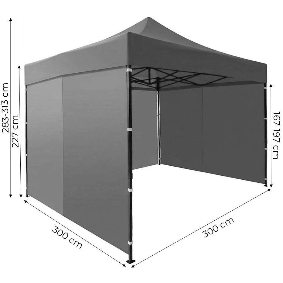Automatinė sodo palapinė 3x3 m pilkos spalvos MultiGarden aprašymas - Prekės nuotrauka