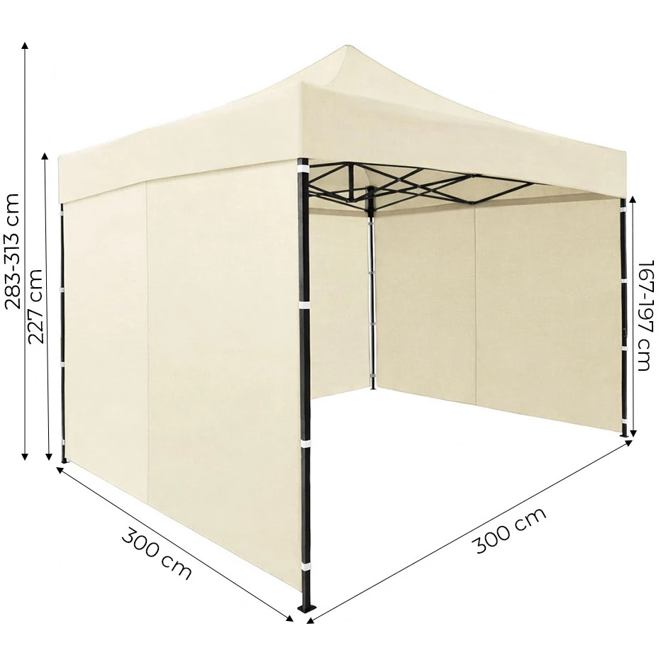 Automatinė sodo palapinė 3x3 m smėlio spalvos MultiGarden aprašymas - Prekės nuotrauka