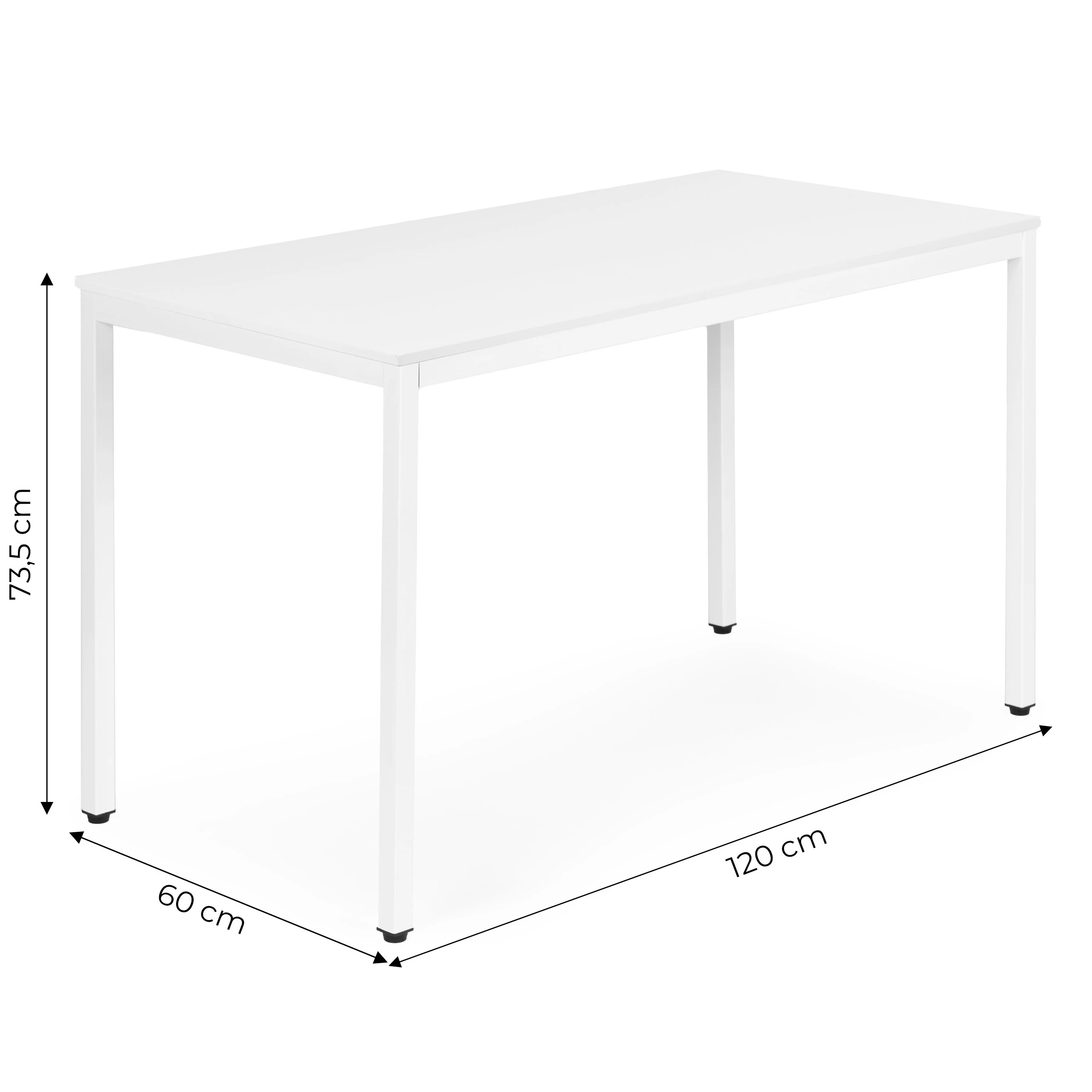 Baltas virtuvės / valgomojo stalas 120 x 60 cm aprašymas - Prekės nuotrauka