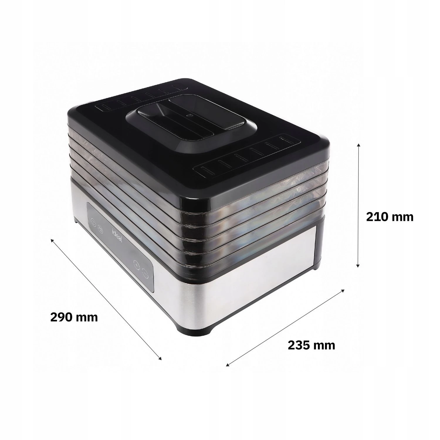 Didelis maisto džiovintuvas grybams, vaisiams ir daržovėms „IDEAL INOX“ + konvekcija 400 W + laikmatis aprašymas - Prekės nuotrauka