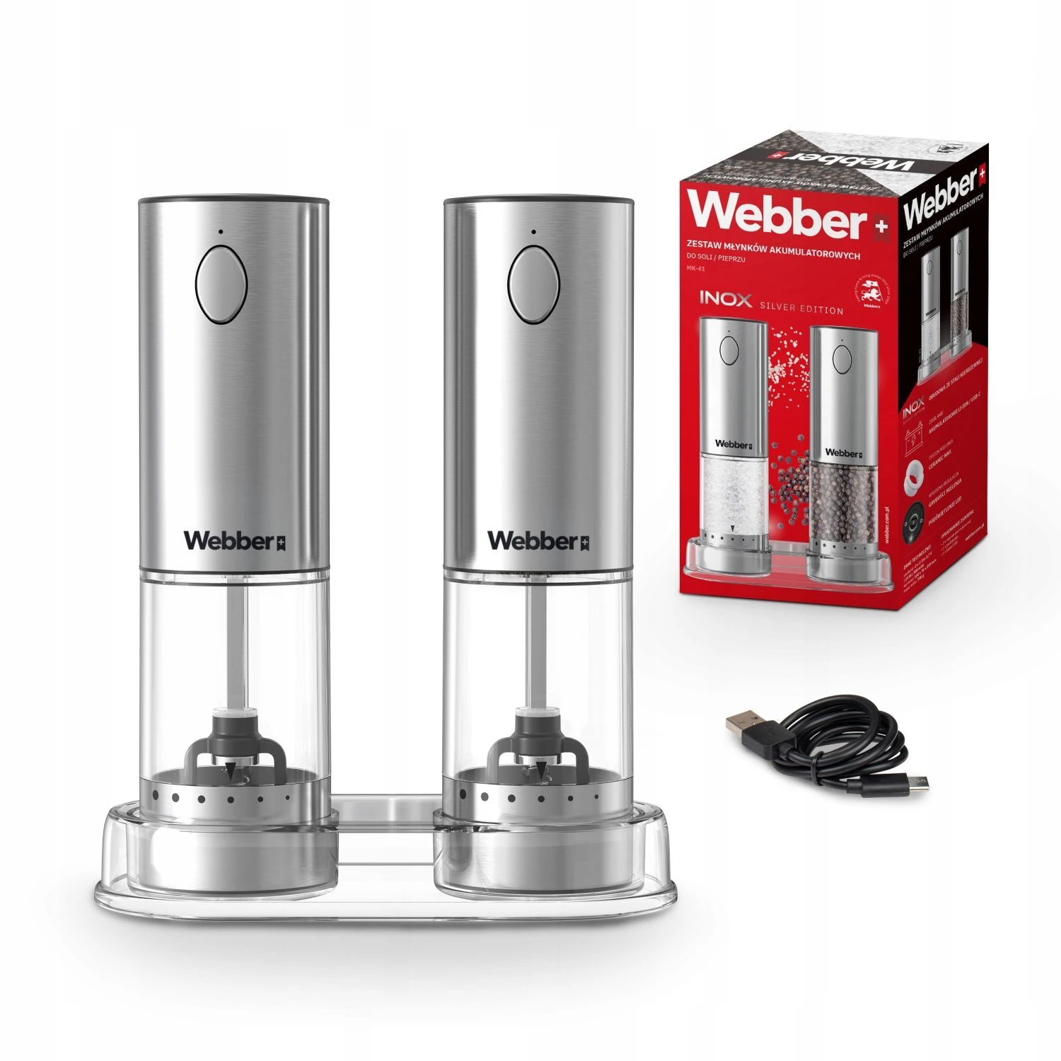 Webber Elektrinis druskos ir pipirų malūnėlis aprašymas - Prekės nuotrauka