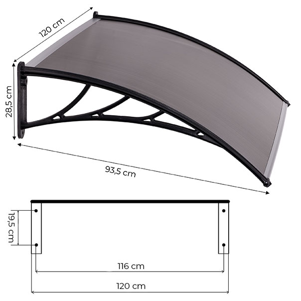 Įėjimo durų stogelis 120x100 cm MultiGarden aprašymas - Prekės nuotrauka