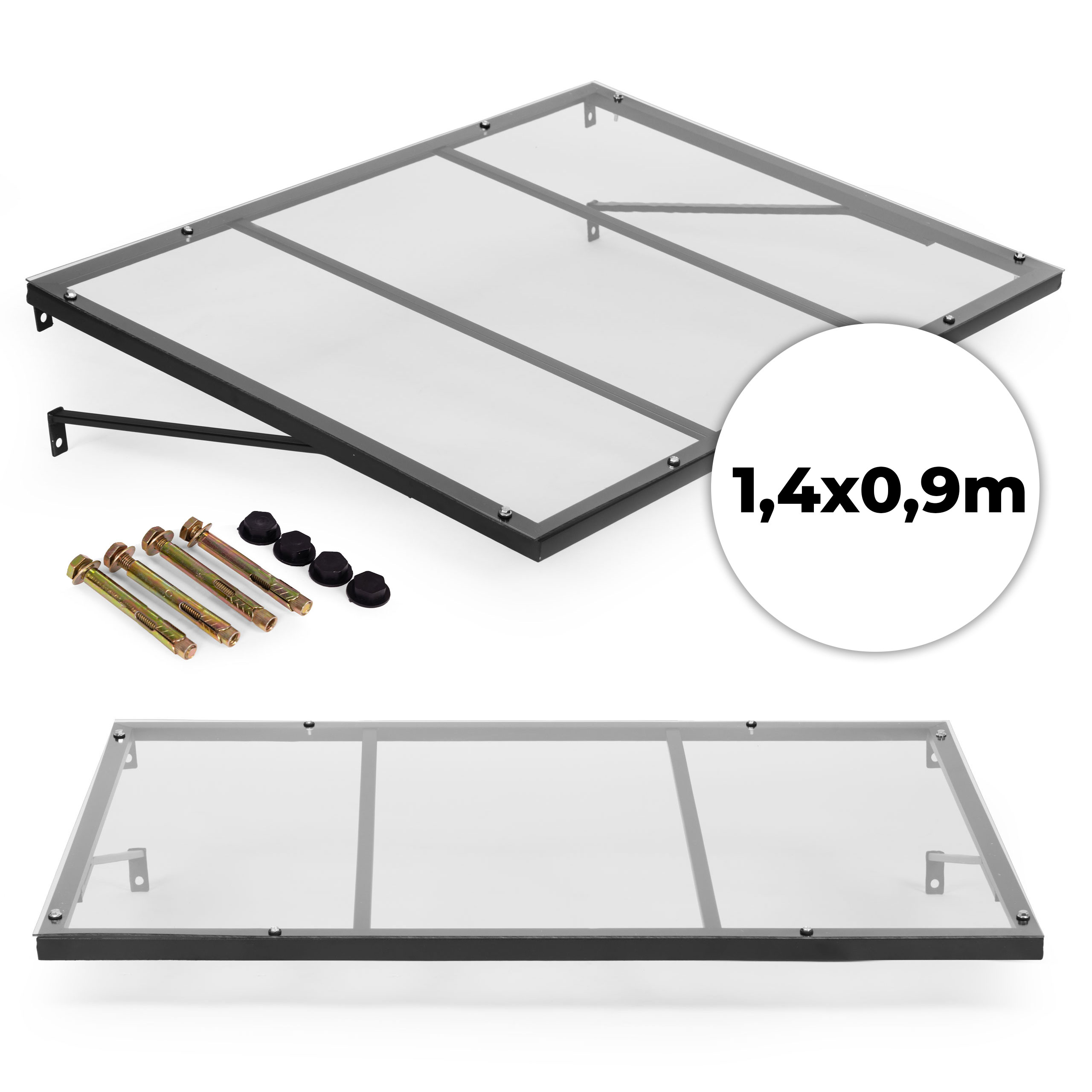Įėjimo durų stogelis 140x90 cm su UV apsauga MultiGarden aprašymas - Prekės nuotrauka