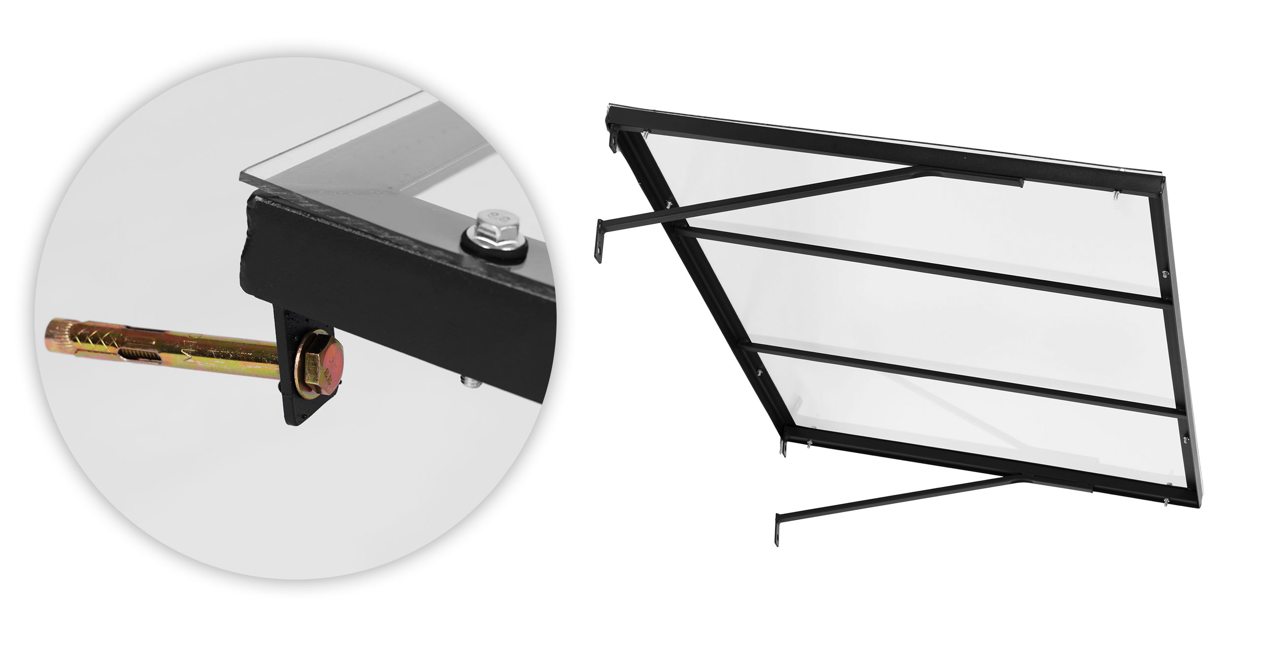 Įėjimo durų stogelis 140x90 cm su UV apsauga MultiGarden aprašymas - Prekės nuotrauka
