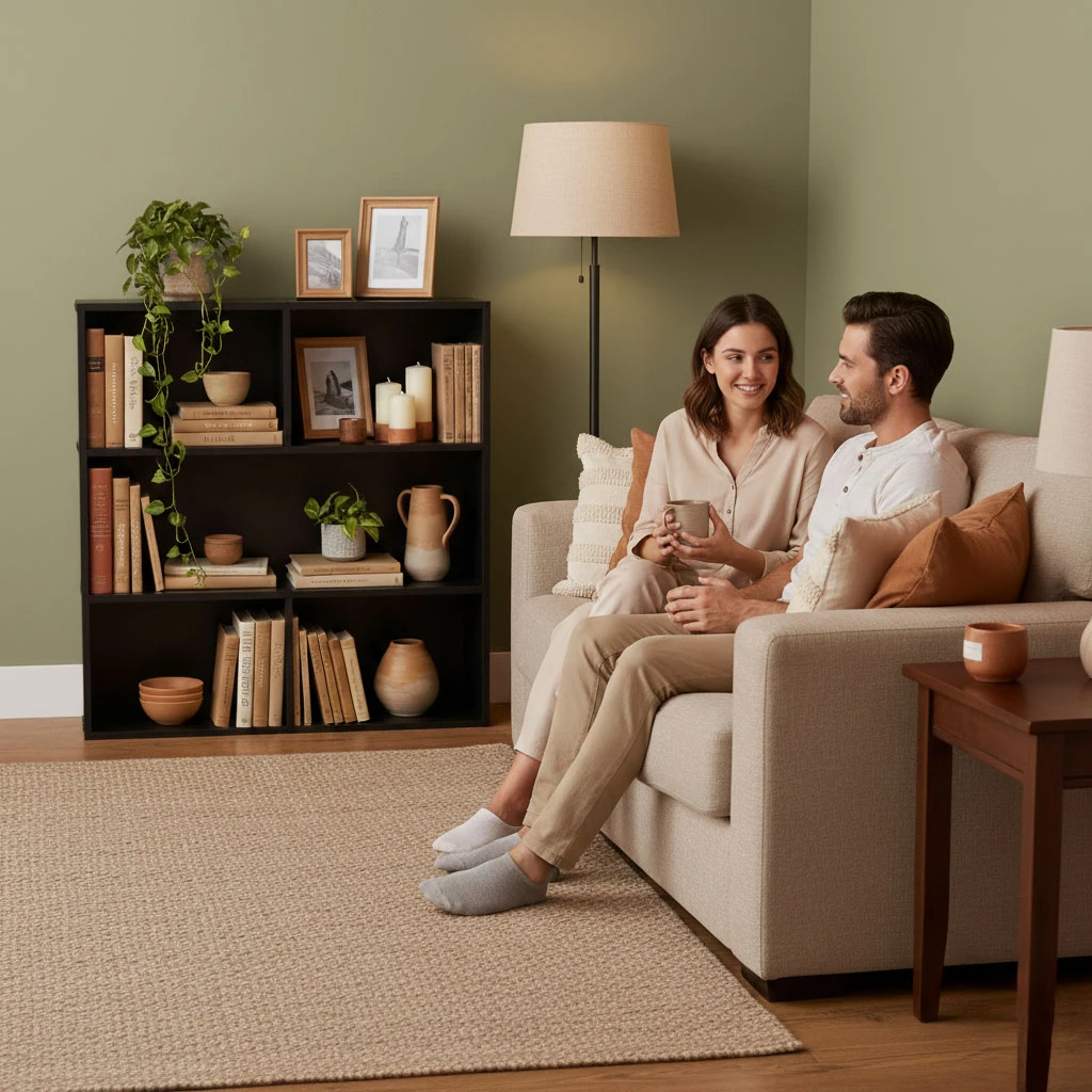 Modernhome Juoda lentynėlė svetainei/miegamajam aprašymas - Prekės nuotrauka