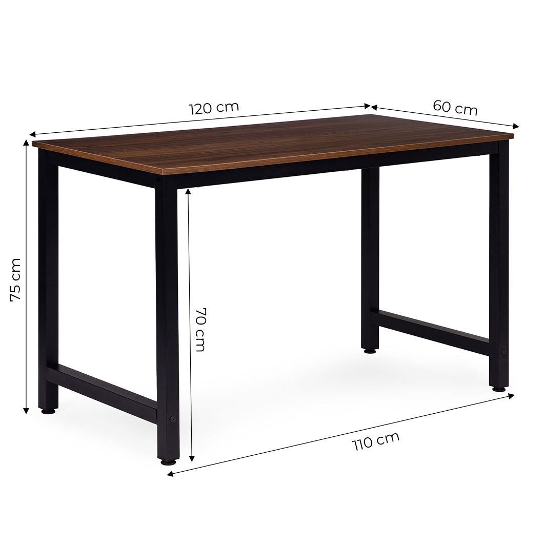 Kompiuterinis/mokyklinis stalas 120x60 cm tamsaus riešuto spalvos ModernHome aprašymas - Prekės nuotrauka
