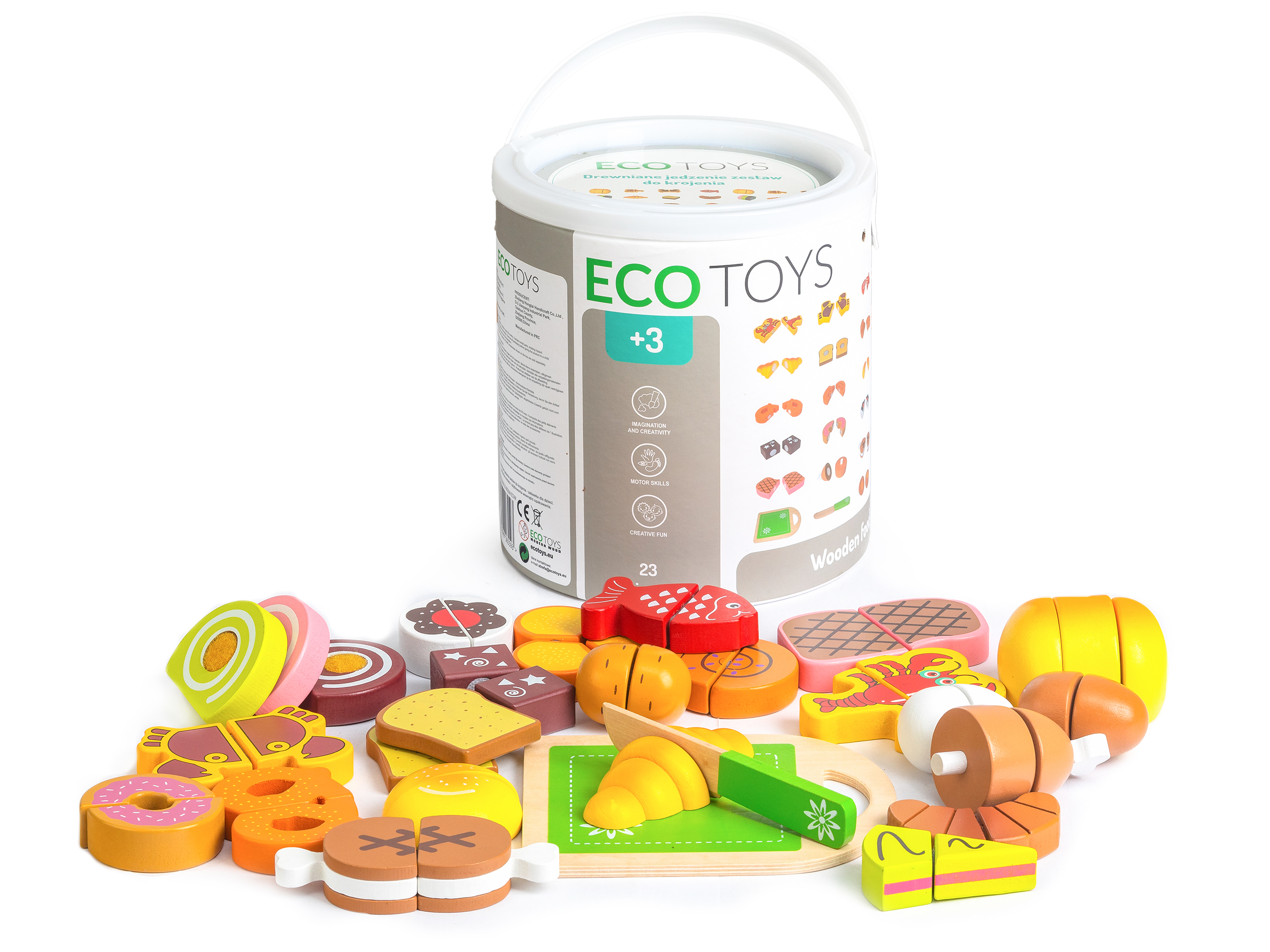 Mediniai pjaustymo žaislai 23 vnt. ECOTOYS aprašymas - Prekės nuotrauka