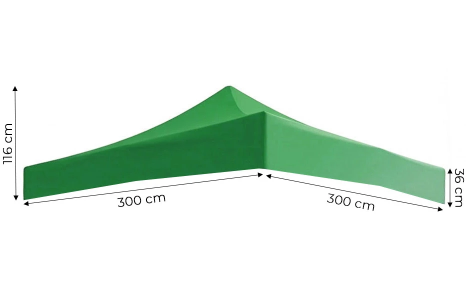 Palapinės stogo danga 3x3 m žalios spalvos MultiGarden aprašymas - Prekės nuotrauka