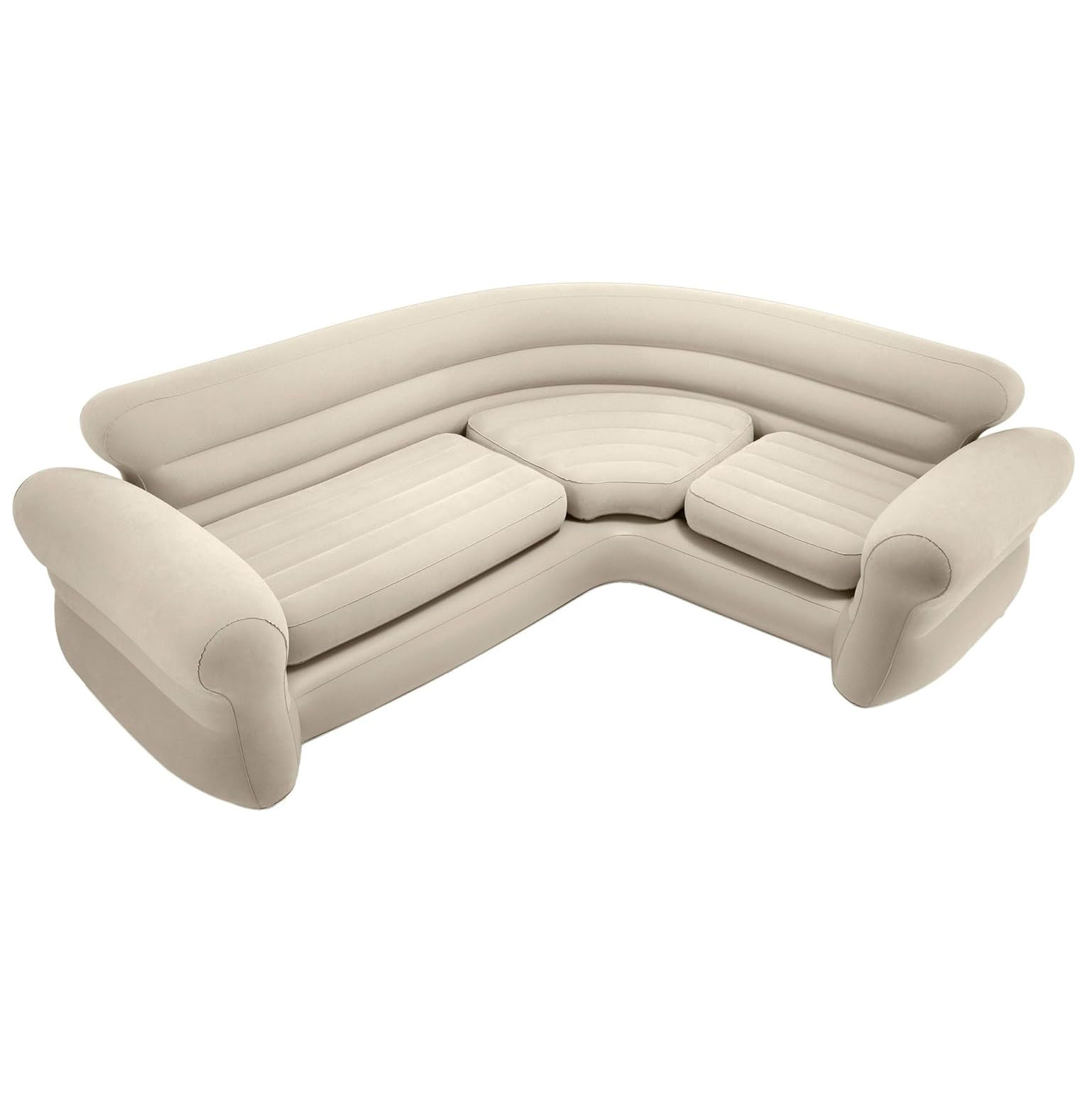 Pripučiama keturvietė kampinė sofa 257x203x76 cm INTEX 68575 aprašymas - Prekės nuotrauka