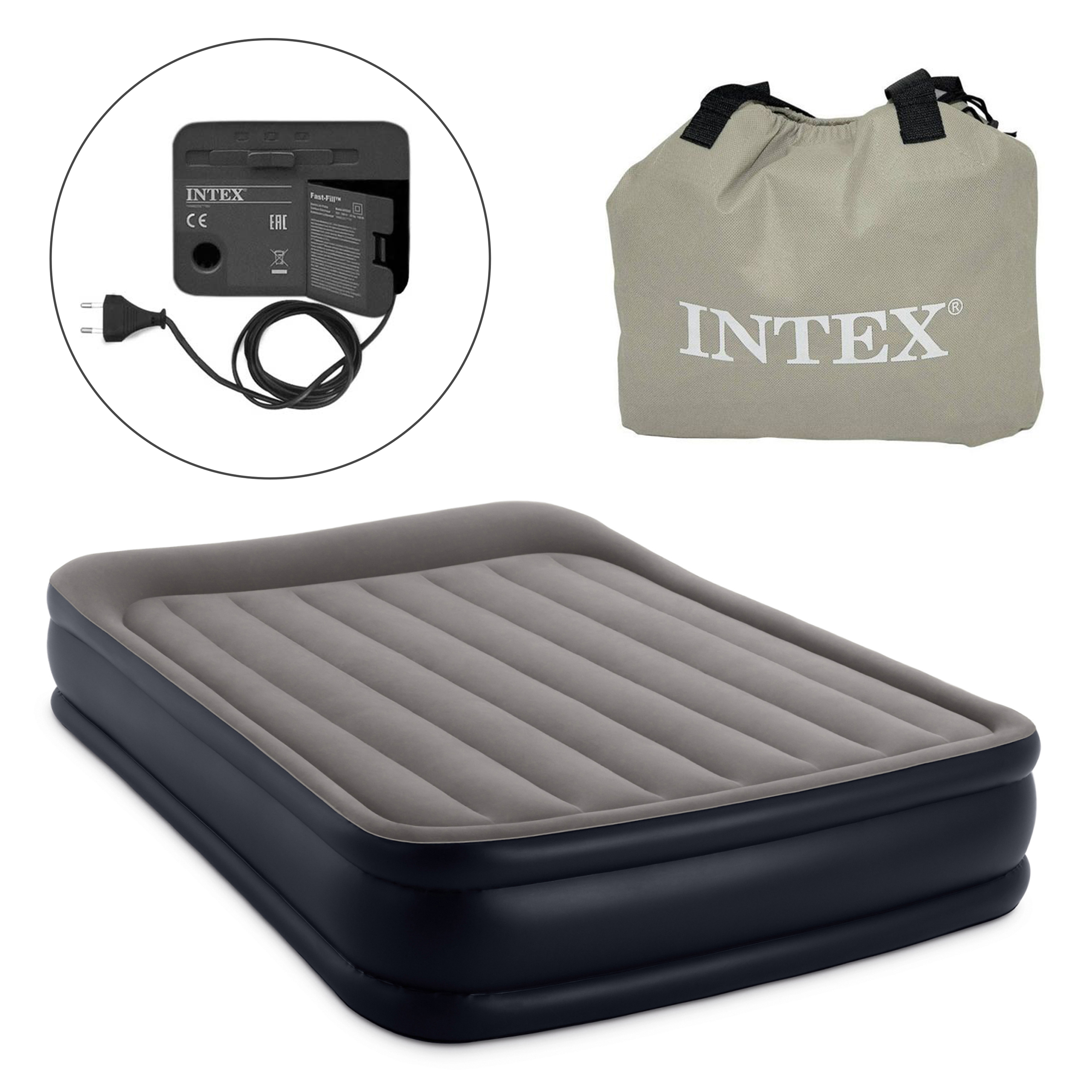 Pripučiamas čiužinys 203 x 152 cm su siurbliu INTEX 64136ND aprašymas - Prekės nuotrauka