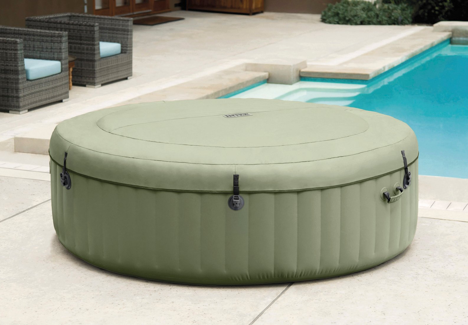 Pripučiamas SPA baseinas su hidromasažu 4 asmenims 196 x 71 cm INTEX 28426NP aprašymas - Prekės nuotrauka