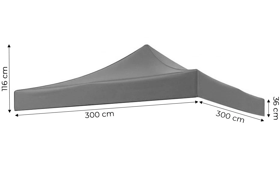 Sodo palapinės stogo danga 3x3 m pilkos spalvos MultiGarden aprašymas - Prekės nuotrauka