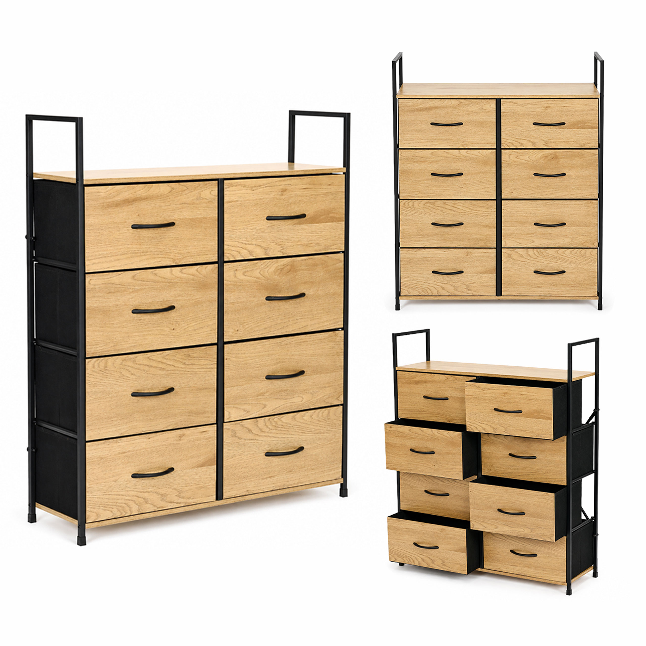 Spintelė su 8 audinio stalčiais 80 cm ModernHome aprašymas - Prekės nuotrauka