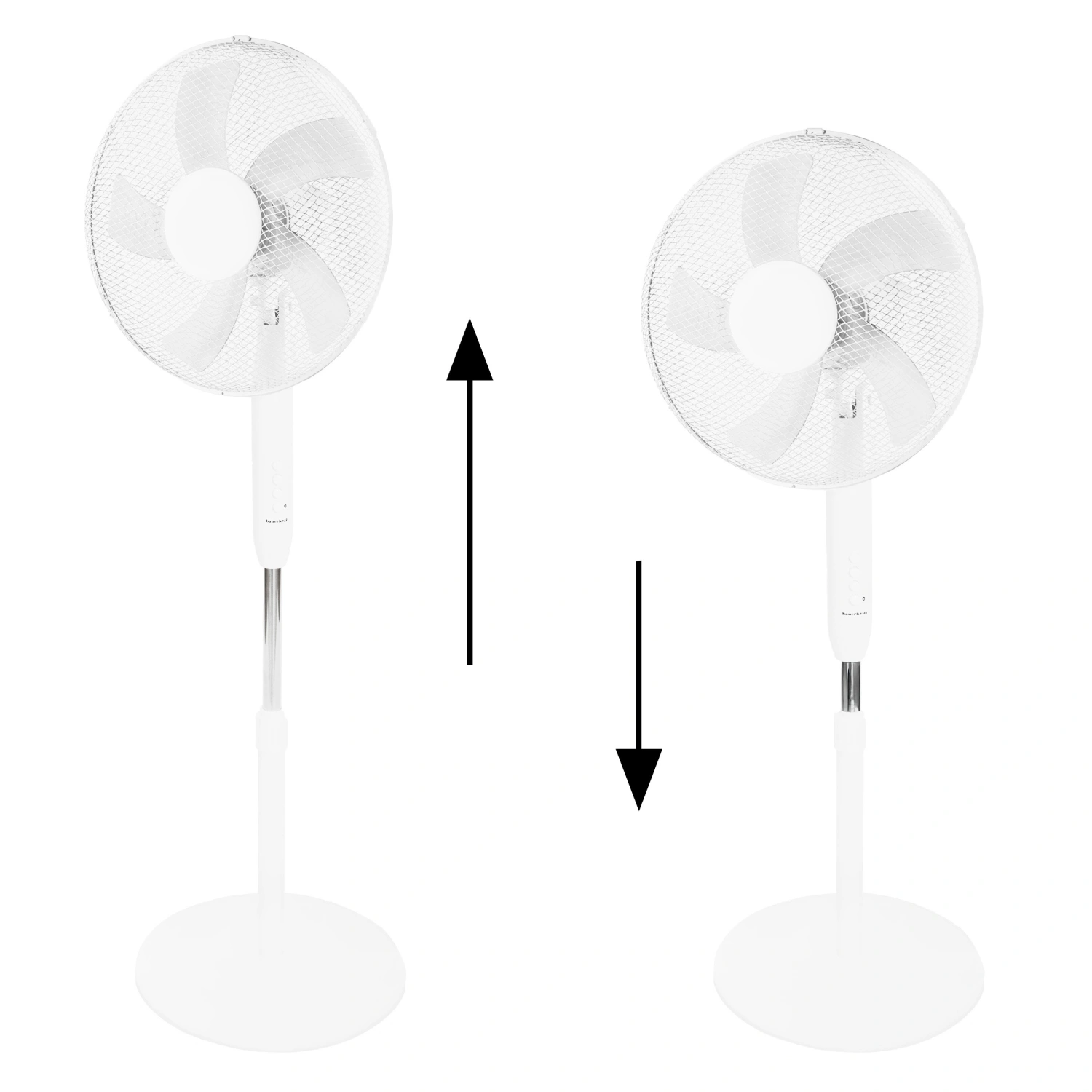 Standing Floor Fan 45W – 3 Modes, 5 Blades, Baltas aprašymas - Prekės nuotrauka