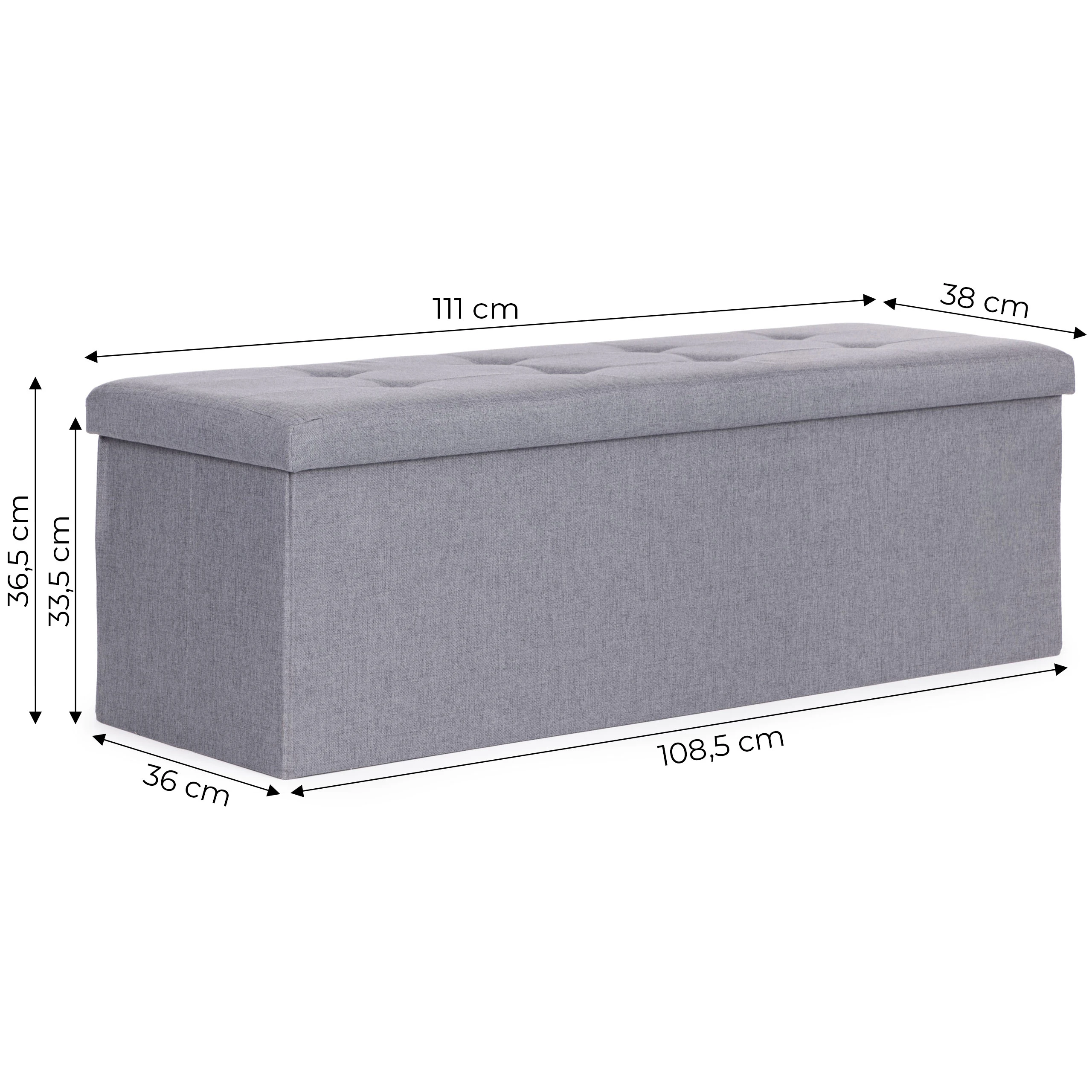 Modernhome Šviesiai pilka daiktų laikymo dėžė 111x38 cm aprašymas - Prekės nuotrauka