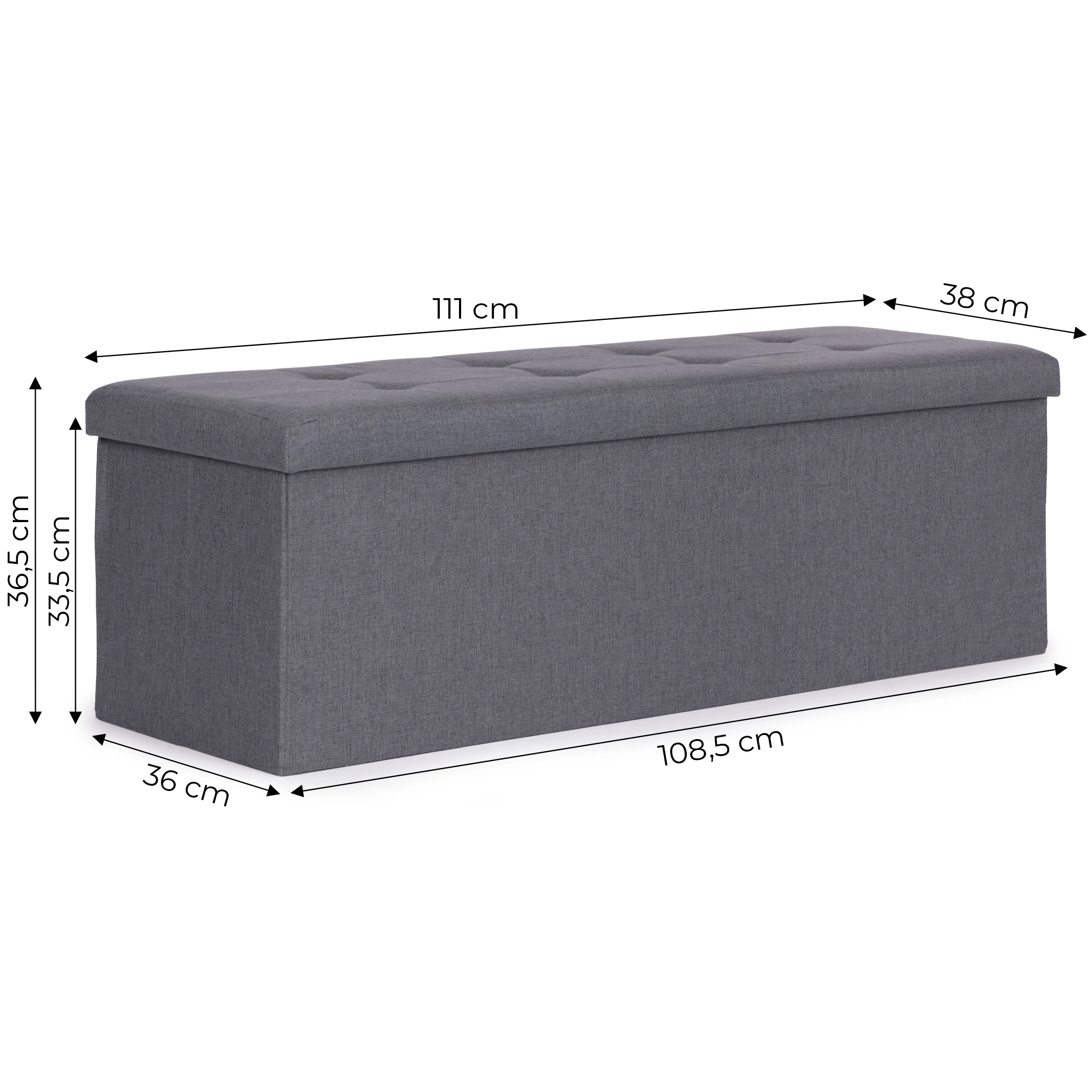 Modernhome Šviesiai pilkos spalvos daiktų laikymo dėžė 111x38 cm aprašymas - Prekės nuotrauka