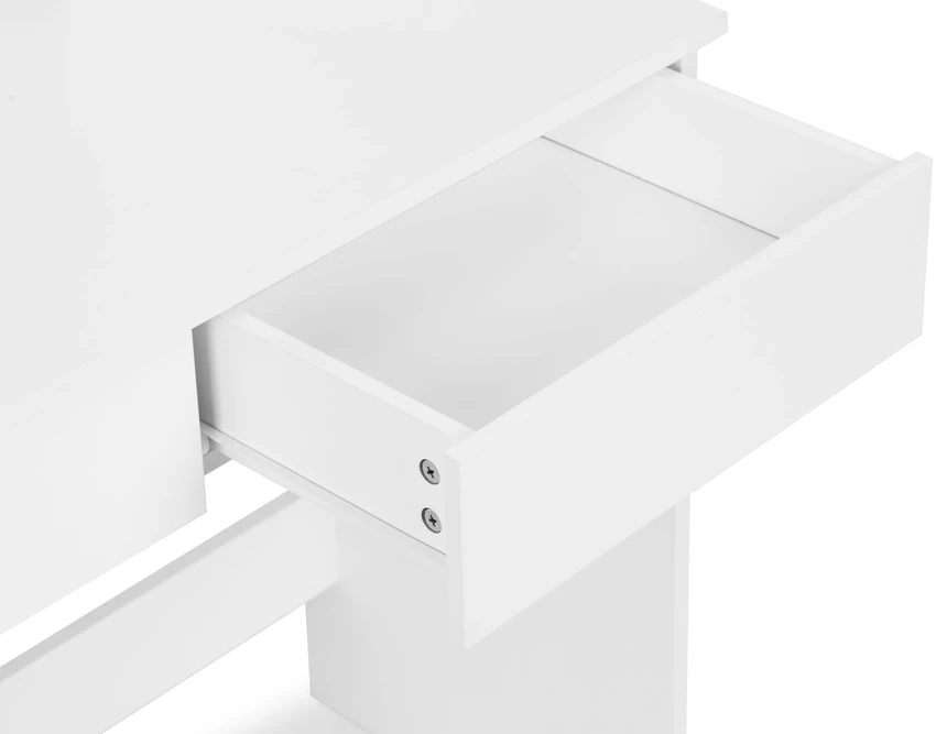 Didelis kosmetinis staliukas su veidrodžiu ir LED apšvietimu, 3 spalvų režimai, lentynos, stalčiai ModernHome