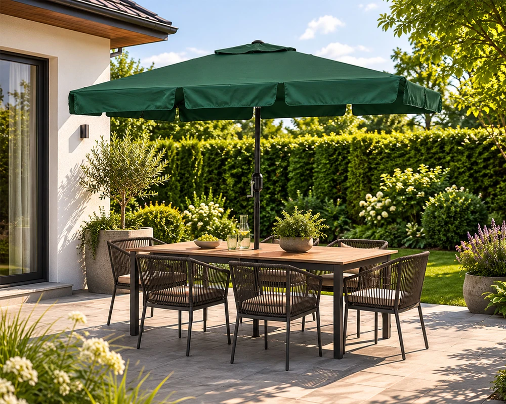 Didelis žalias stačiakampis sodo skėtis 200 x 130 cm Multigarden