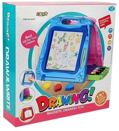 Lean Toys Dvipusė piešimo lenta su priedais LeanToys