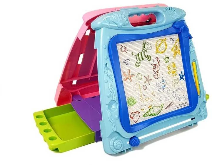 Lean Toys Dvipusė piešimo lenta su priedais LeanToys