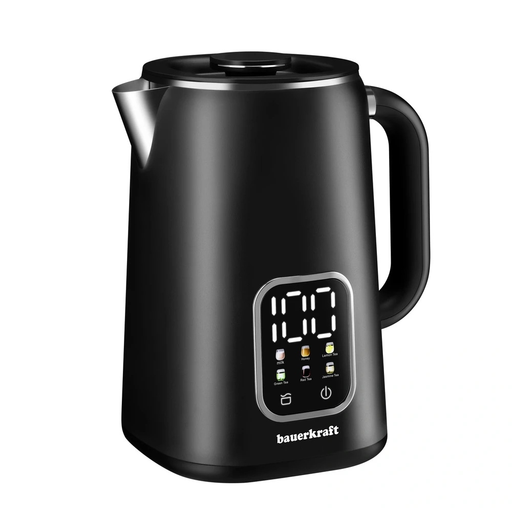 Bauerkraft Elektrinis juodas virdulys 1,7 l, su temperatūros reguliavimo funkcija