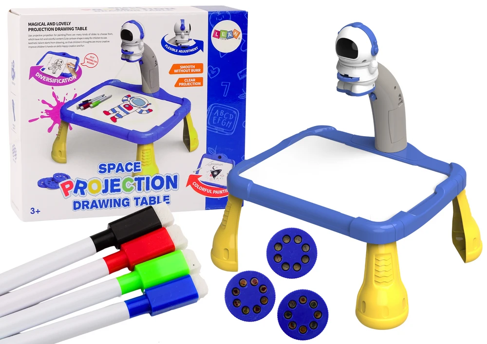 Lean Toys Vaikiškas kosminis projektorius su piešimo stalu