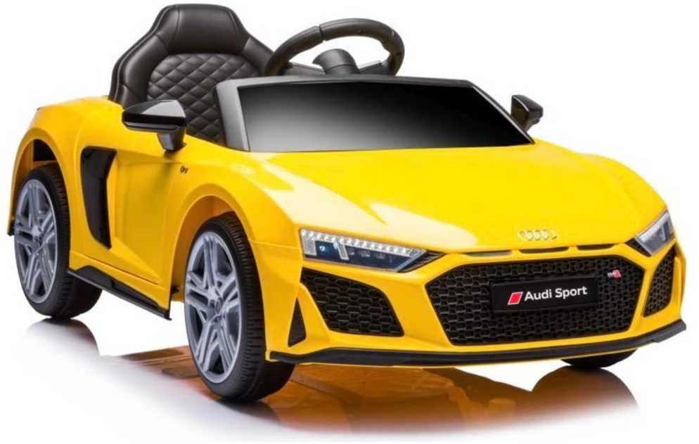 Lean Cars Vienvietis elektromobilis vaikams AUDI R8 A300, geltonas