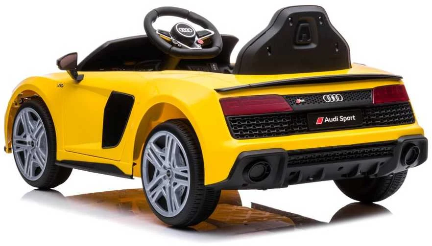 Lean Cars Vienvietis elektromobilis vaikams AUDI R8 A300, geltonas