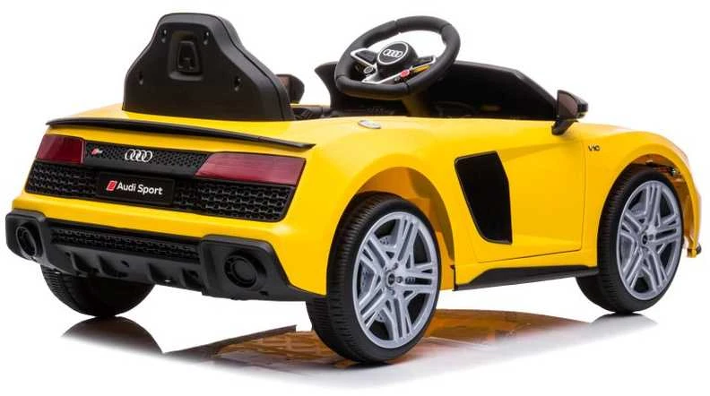 Lean Cars Vienvietis elektromobilis vaikams AUDI R8 A300, geltonas