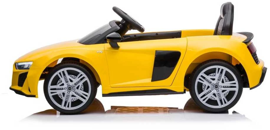 Lean Cars Vienvietis elektromobilis vaikams AUDI R8 A300, geltonas