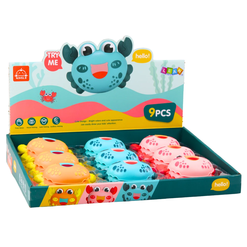 Lean Toys Interaktyvus spalvotas krabas vaikams su spyruokliniu mechanizmu