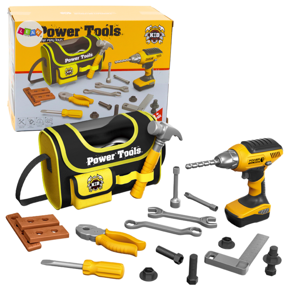 Lean Toys Vaikiškas įrankių rinkinys su elektriniu gręžtuvu