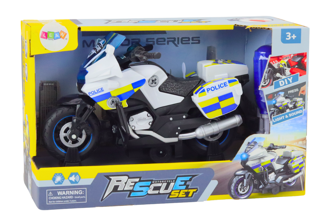 Lean Toys Policijos motociklas su šviesomis ir garsais vaikams