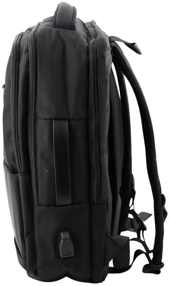 Lean Juodas miesto verslo kuprinė su USB ir krūtinės dirželiu, 26L