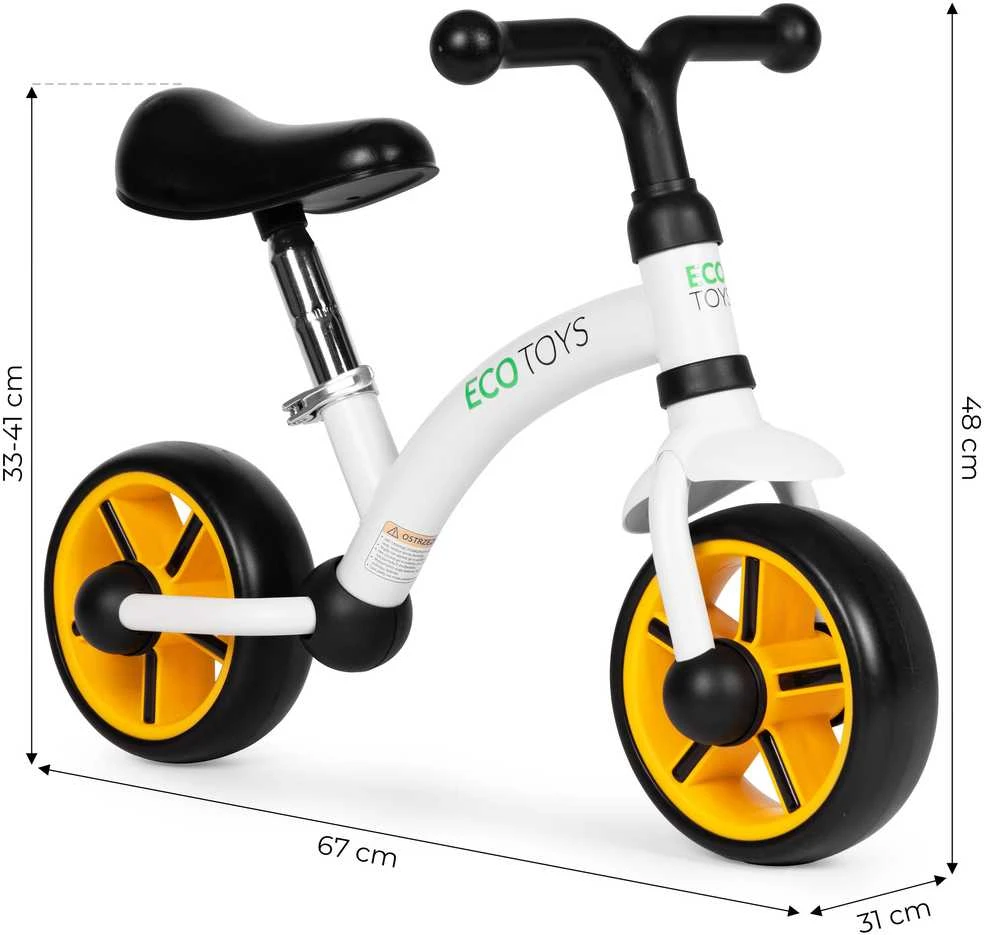 Vaikiškas krosinis dviratis EVA ratai reguliuojama sėdynė juodas ECOTOYS