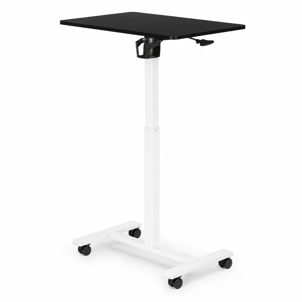 Juodas mobilus reguliuojamo aukščio stalas 70x48 cm ModernHome