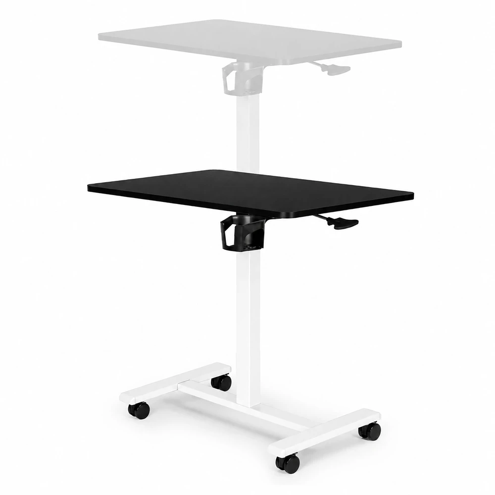 Juodas mobilus reguliuojamo aukščio stalas 70x48 cm ModernHome