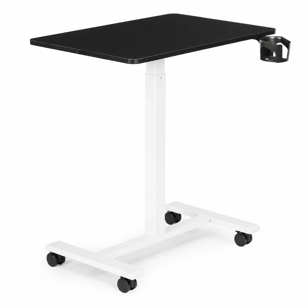 Juodas mobilus reguliuojamo aukščio stalas 70x48 cm ModernHome