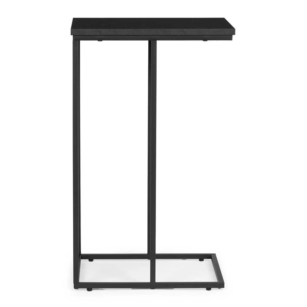 Žurnalinis staliukas, C-forma, juodas marmuras, ModernHome