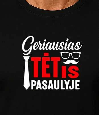 Juodi marškinėliai Geriausias tėtis pasaulyje (baltas)