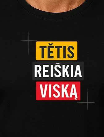 Juodi marškinėliai Tėtis reiškia viską