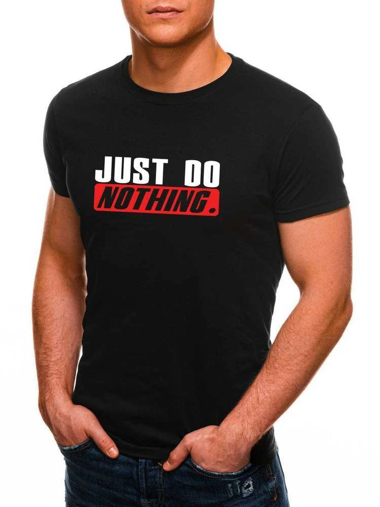 Juodi vyriški marškinėliai Just do nothing
