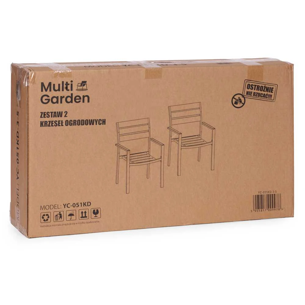 MultiGarden Juodų kėdžių rinkinys 2 vnt