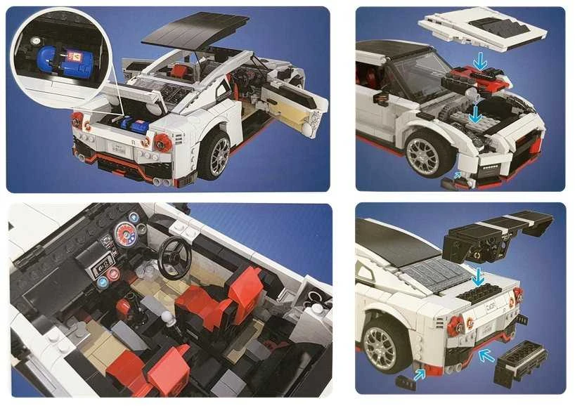 Cada Sportinis automobilis iš statybinių kubelių, 1696 elementai