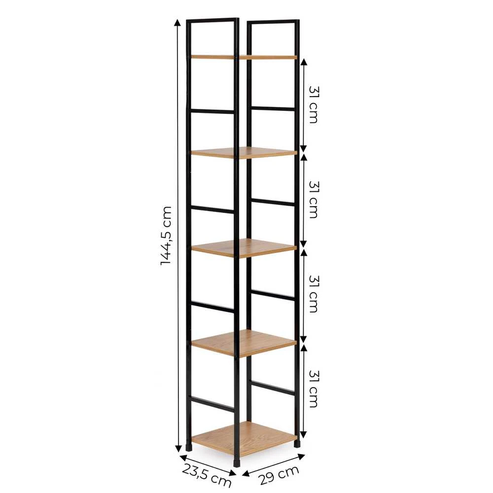 Knygų lentyna ModernHome Loft, 144,5x29x23,5 cm, ruda