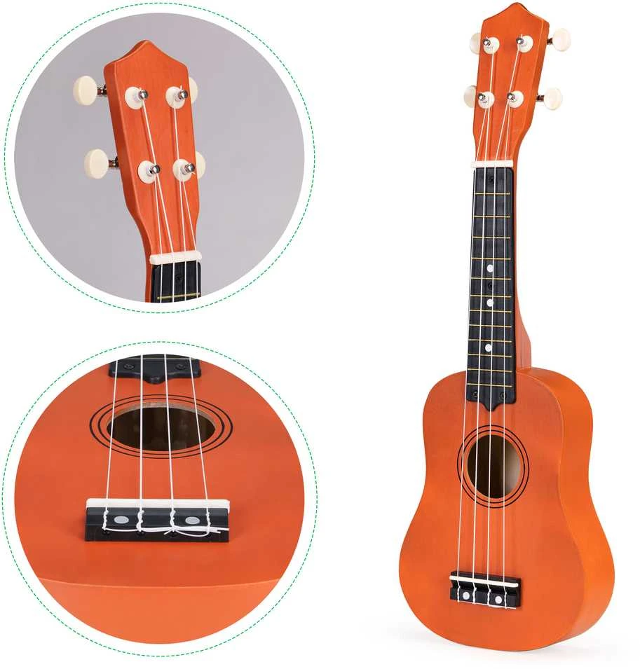 Vaikiškas medinis ukulelė 4 stygų ECOTOYS