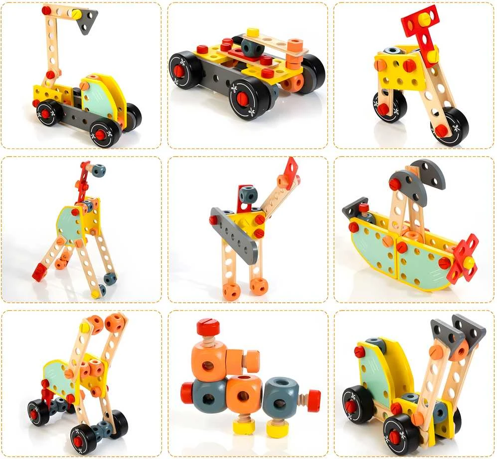 Medinis vaikiškas darbastalis su įrankiais ECOTOYS