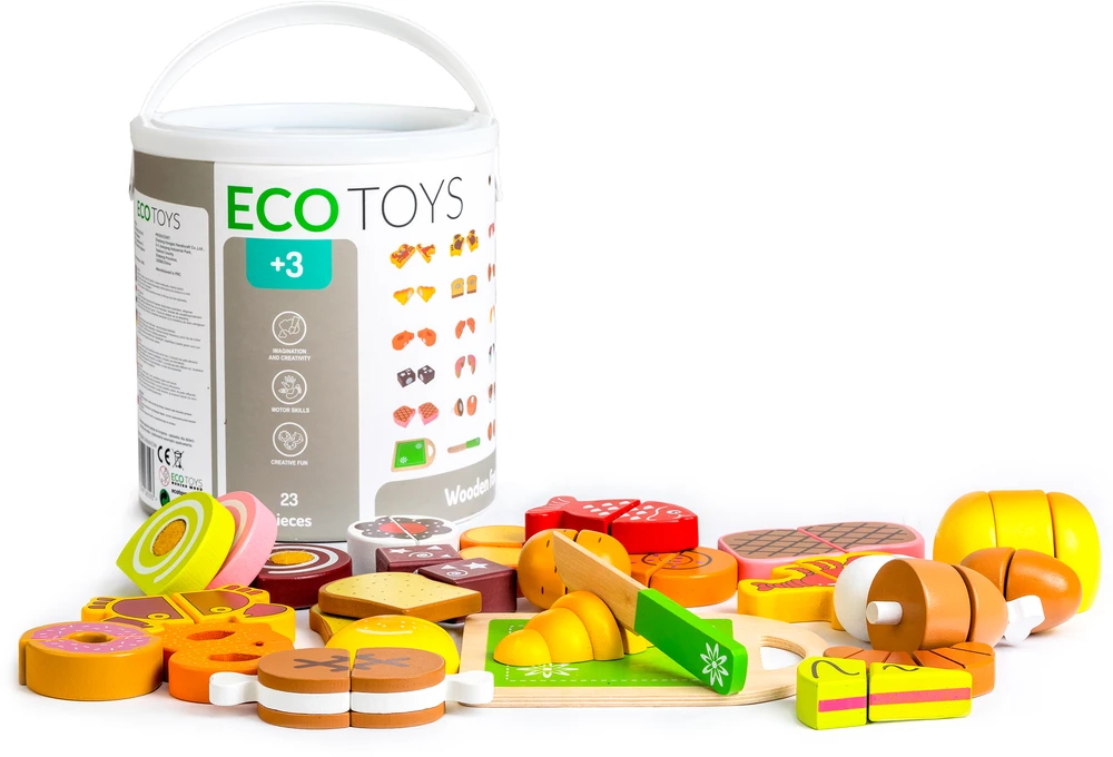 Mediniai pjaustymo žaislai 23 vnt. ECOTOYS