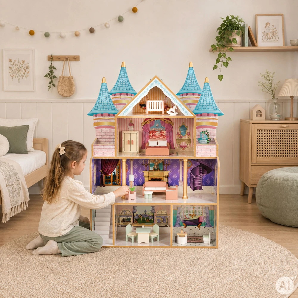 Medinis Bella lėlių namelis ECOTOYS