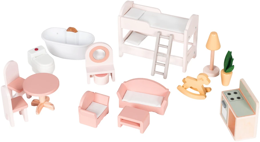 Medinis lėlių namelis 3 aukštų ECOTOYS
